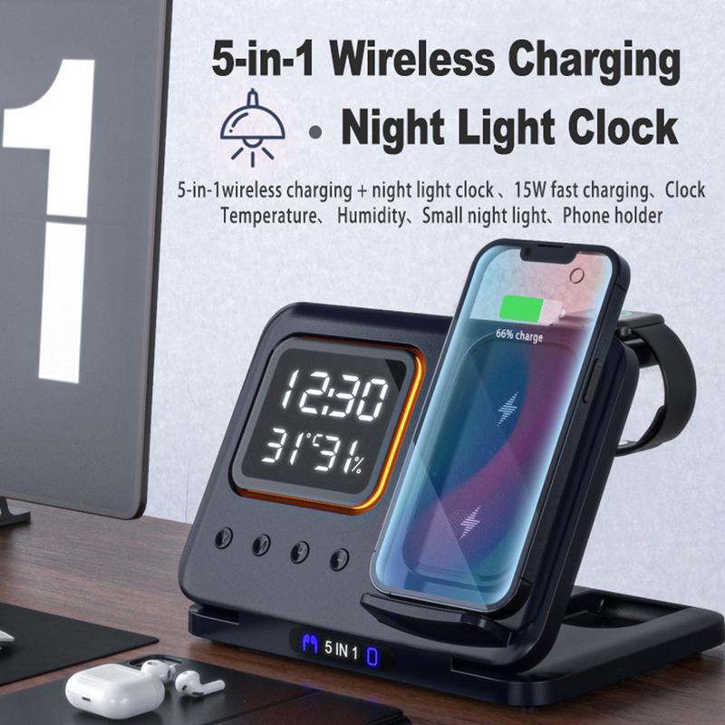 15W Wireless Chargers Stand  - 5 in 1 Docking Station